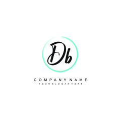 Obraz premium DB initials signature logo. Handwriting logo vector templates. Hand drawn Calligraphy lettering Vector illustration.