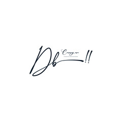 DB initials signature logo. Handwriting logo vector templates. Hand drawn Calligraphy lettering Vector illustration.