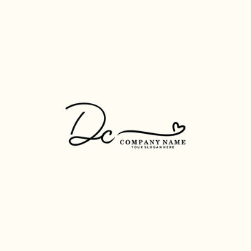 DC initials signature logo. Handwriting logo vector templates. Hand drawn Calligraphy lettering Vector illustration.