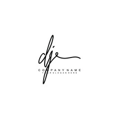 DJ initials signature logo. Handwriting logo vector templates. Hand drawn Calligraphy lettering Vector illustration.