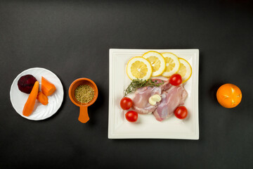 Chicken with orange and vegetables