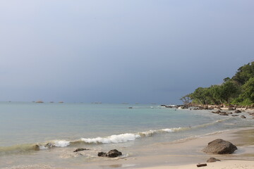 Beautiful Beach and Waves at Sunda Strait