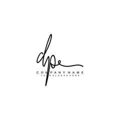 DP initials signature logo. Handwriting logo vector templates. Hand drawn Calligraphy lettering Vector illustration.