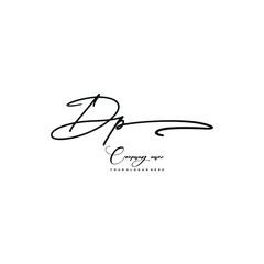 DP initials signature logo. Handwriting logo vector templates. Hand drawn Calligraphy lettering Vector illustration.