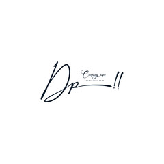 DP initials signature logo. Handwriting logo vector templates. Hand drawn Calligraphy lettering Vector illustration.