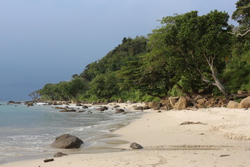 Beautiful Beach and Waves at Sunda Strait