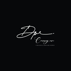 DP initials signature logo. Handwriting logo vector templates. Hand drawn Calligraphy lettering Vector illustration.