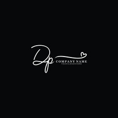 DP initials signature logo. Handwriting logo vector templates. Hand drawn Calligraphy lettering Vector illustration.