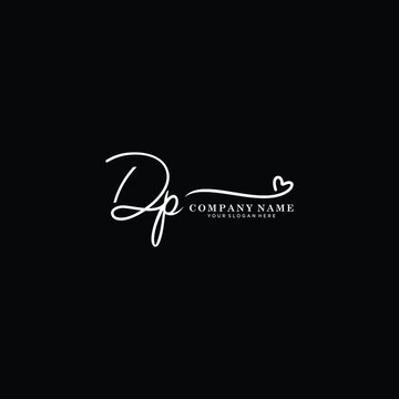 DP initials signature logo. Handwriting logo vector templates. Hand drawn Calligraphy lettering Vector illustration.