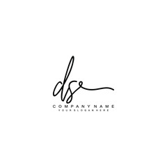 DS initials signature logo. Handwriting logo vector templates. Hand drawn Calligraphy lettering Vector illustration.