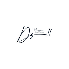DS initials signature logo. Handwriting logo vector templates. Hand drawn Calligraphy lettering Vector illustration.