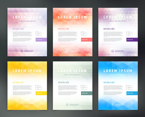 Vector flyer design template collection, page layout set