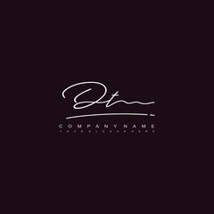 DT initials signature logo. Handwriting logo vector templates. Hand drawn Calligraphy lettering Vector illustration.