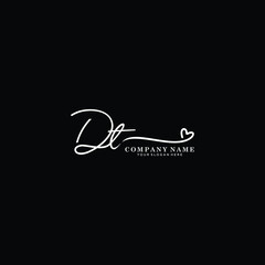 DT initials signature logo. Handwriting logo vector templates. Hand drawn Calligraphy lettering Vector illustration.