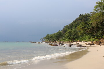 Beautiful Beach and Waves at Sunda Strait