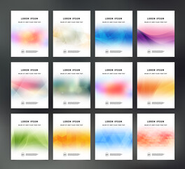 Vector flyer design template collection, page layout set