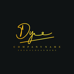 DY initials signature logo. Handwriting logo vector templates. Hand drawn Calligraphy lettering Vector illustration.