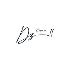 DZ initials signature logo. Handwriting logo vector templates. Hand drawn Calligraphy lettering Vector illustration.