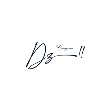 DZ initials signature logo. Handwriting logo vector templates. Hand drawn Calligraphy lettering Vector illustration.