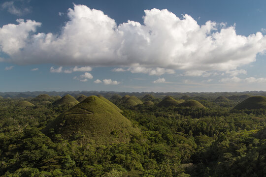 Chocolate hills. Unique truffle shaped geological formations is the main attraction of Bohol island, Philippines