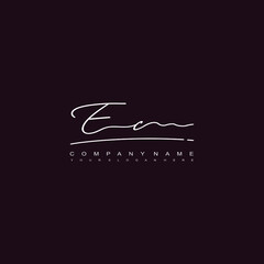 EC initials signature logo. Handwriting logo vector templates. Hand drawn Calligraphy lettering Vector illustration. - obrazy, fototapety, plakaty