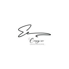 Fototapeta premium EE initials signature logo. Handwriting logo vector templates. Hand drawn Calligraphy lettering Vector illustration.
