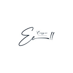 EE initials signature logo. Handwriting logo vector templates. Hand drawn Calligraphy lettering Vector illustration.