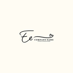EE initials signature logo. Handwriting logo vector templates. Hand drawn Calligraphy lettering Vector illustration.