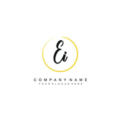 EI initials signature logo. Handwriting logo vector templates. Hand drawn Calligraphy lettering Vector illustration.