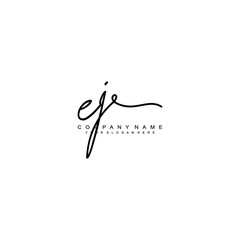 EJ initials signature logo. Handwriting logo vector templates. Hand drawn Calligraphy lettering Vector illustration.