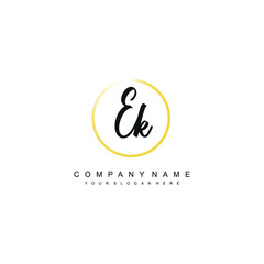 EK initials signature logo. Handwriting logo vector templates. Hand drawn Calligraphy lettering Vector illustration.