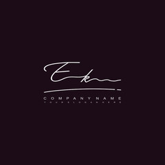 EK initials signature logo. Handwriting logo vector templates. Hand drawn Calligraphy lettering Vector illustration.