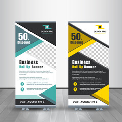 Abstract Creative Business Roll-up for exhibitions.Universal stand for conference.