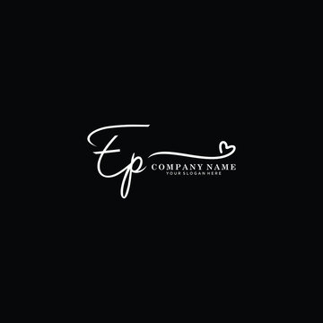 EP initials signature logo. Handwriting logo vector templates. Hand drawn Calligraphy lettering Vector illustration.