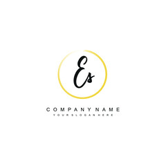 ES initials signature logo. Handwriting logo vector templates. Hand drawn Calligraphy lettering Vector illustration.