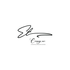 ET initials signature logo. Handwriting logo vector templates. Hand drawn Calligraphy lettering Vector illustration.