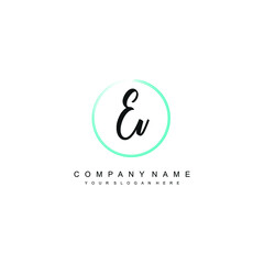 EV initials signature logo. Handwriting logo vector templates. Hand drawn Calligraphy lettering Vector illustration.