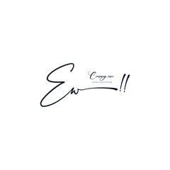EW initials signature logo. Handwriting logo vector templates. Hand drawn Calligraphy lettering Vector illustration.