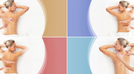Healthy and Beautiful Woman in Spa salon. Copy space template. Recreation, Healing, Health, Massage.