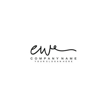 EW initials signature logo. Handwriting logo vector templates. Hand drawn Calligraphy lettering Vector illustration.