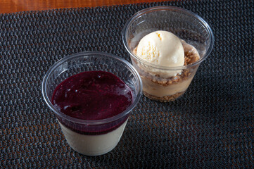Gastronomy, healthy ice cream desserts