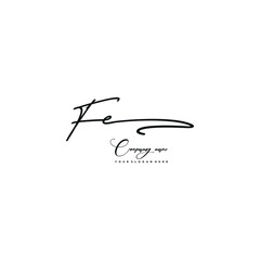 FE initials signature logo. Handwriting logo vector templates. Hand drawn Calligraphy lettering Vector illustration.