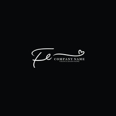 Fototapeta premium FE initials signature logo. Handwriting logo vector templates. Hand drawn Calligraphy lettering Vector illustration.