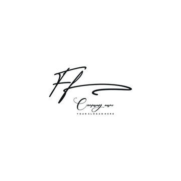 FF initials signature logo. Handwriting logo vector templates. Hand drawn Calligraphy lettering Vector illustration.