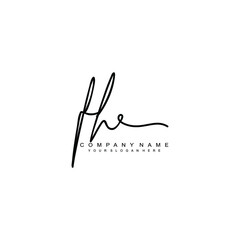 FH initials signature logo. Handwriting logo vector templates. Hand drawn Calligraphy lettering Vector illustration.