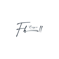 FH initials signature logo. Handwriting logo vector templates. Hand drawn Calligraphy lettering Vector illustration.