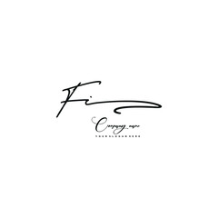 FI initials signature logo. Handwriting logo vector templates. Hand drawn Calligraphy lettering Vector illustration.