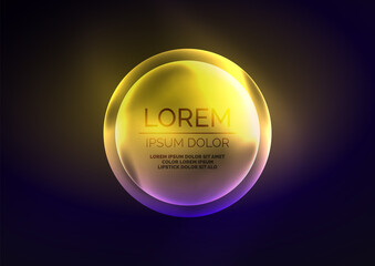 Glowing neon shiny transparent bubbles, glass circles or bio cell concept. Techno futuristic vector abstract background For Wallpaper, Banner, Background, Card, Book Illustration, landing page