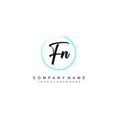 FN initials signature logo. Handwriting logo vector templates. Hand drawn Calligraphy lettering Vector illustration.