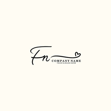 FN initials signature logo. Handwriting logo vector templates. Hand drawn Calligraphy lettering Vector illustration.